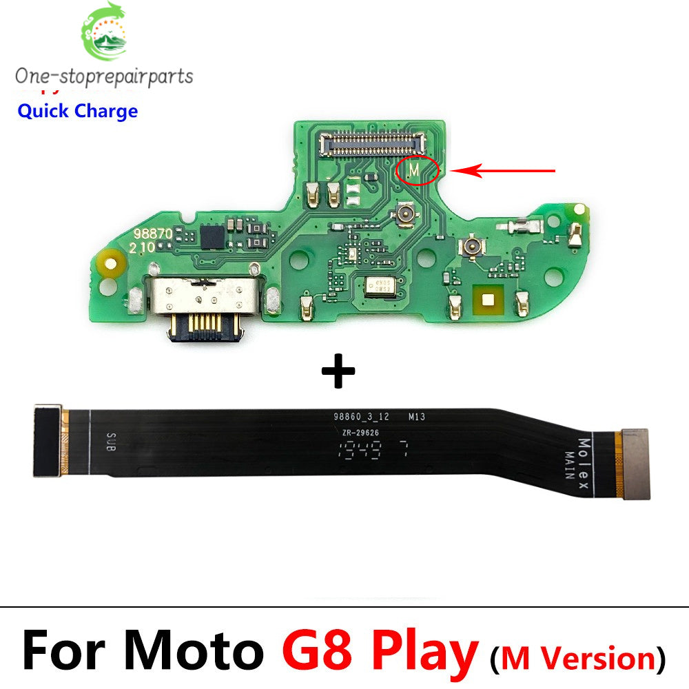 New USB Charging Port Dock Charger Connector Main Board Flex Cable For Motorola Moto G8 Play / G8 Plus M Version Motorola phone repair parts
