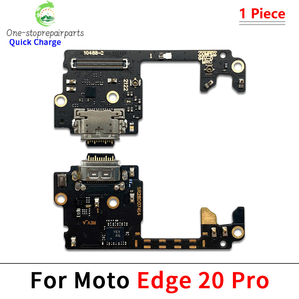 10Pcs, USB Charge Port Dock Connector Charging Board Flex Cable For Moto Edge 20 Lite S 40 30 50 Neo Fusion Ultra Plus Pro 2021 Motorola phone repair parts
