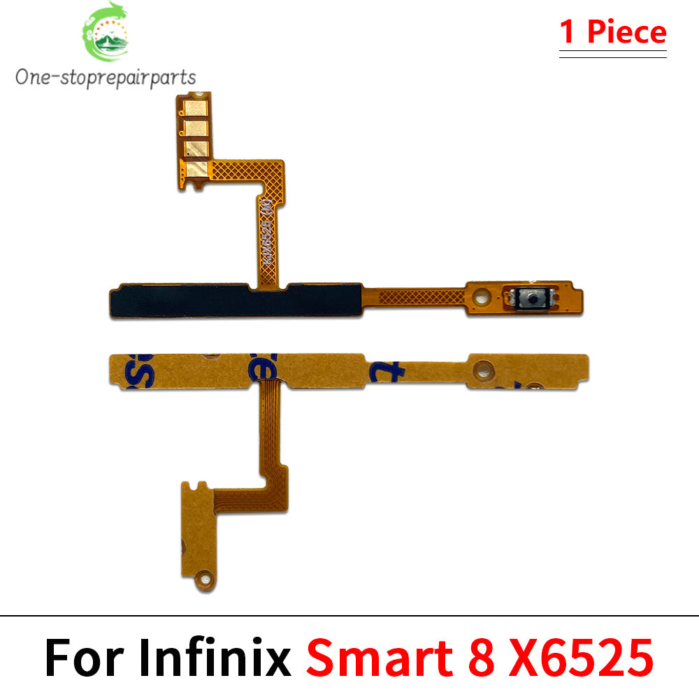 10Pcs, Volume Button Power On Off Button Flex Cable For infinix Smart 3 4 5 6 7 8 9 Pro HD Plus X612 X627 X6511 X6517 X6516  infinix phone repair parts