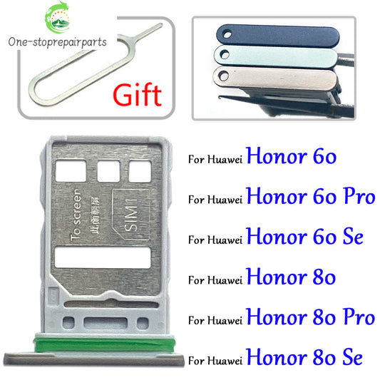 New For Huawei Honor 60 80 Pro Se SIM Card Tray Slot Holder Adapter Accessories Huawei phone repair parts