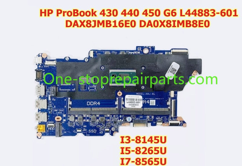 Motherboard for HP ProBook 430 440 450 G6 L44883-601 DAX8JMB16E0 DA0X8IMB8E0 I3-8145U I5-8265U I7-8565U main system board