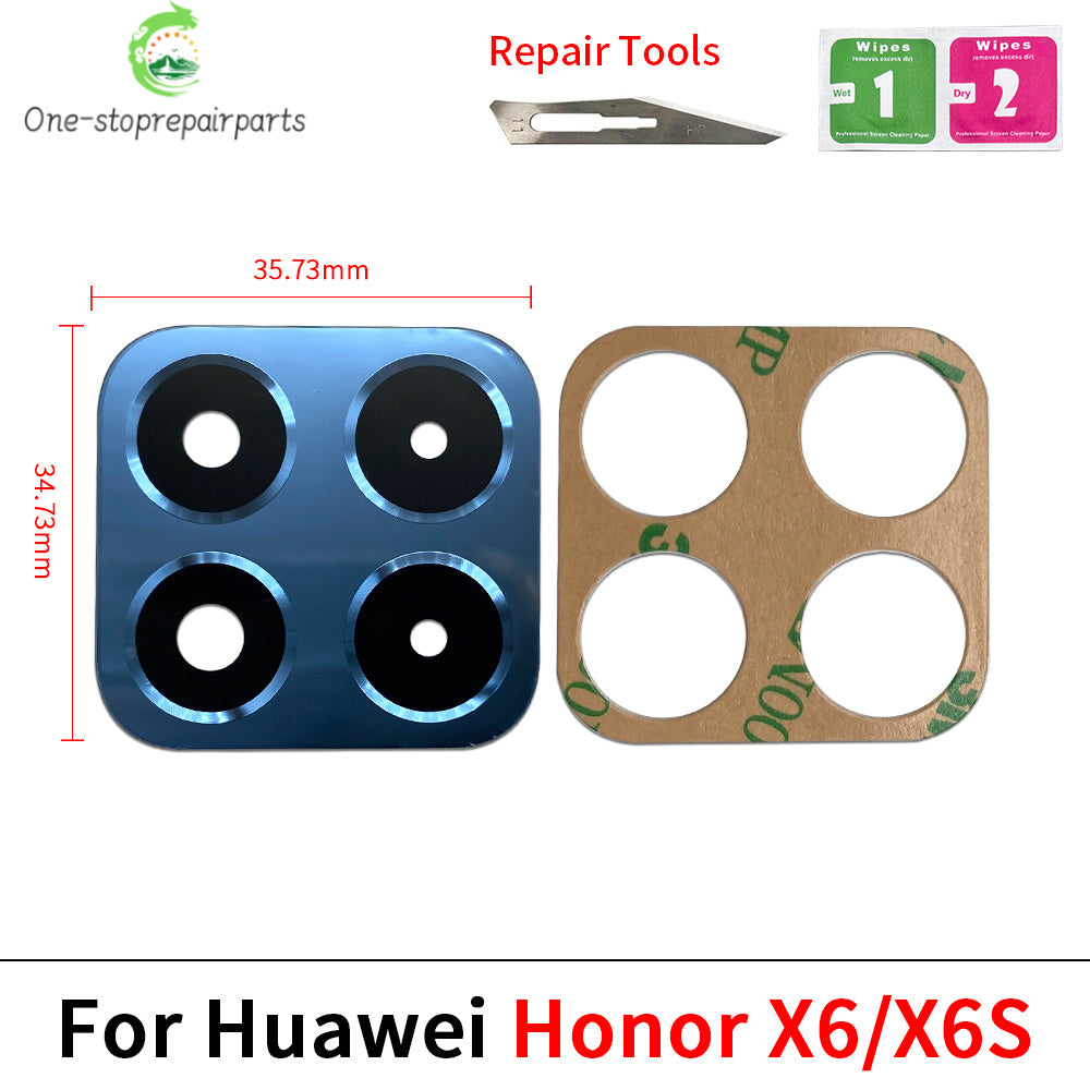 New Rear Back Camera Glass Lens For Huawei Honor X6 X6s X6B X8 5G With Adhesive Huawei phone repair parts
