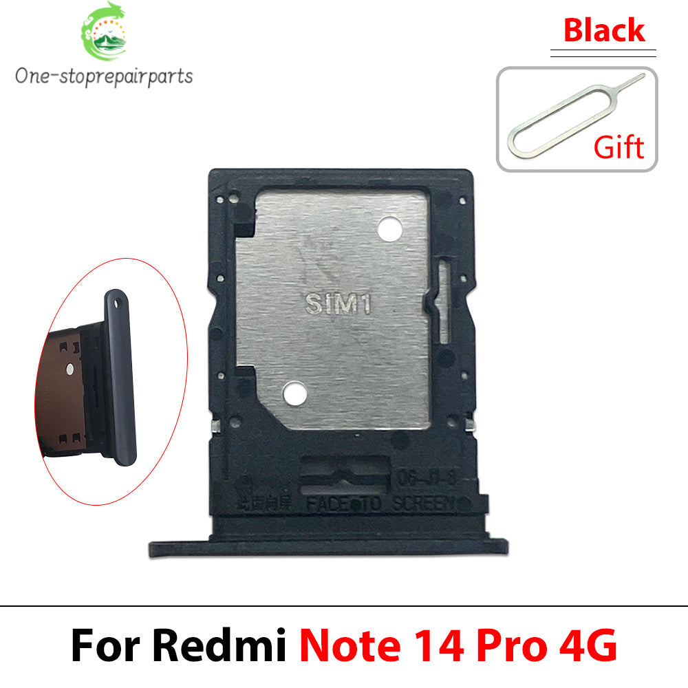 10Pcs, SIM Card Slot SD Card Tray Holder Adapter For Xiaomi Redmi Note 14 Pro Plus 4G 5G  Xiaomi  Xiao mi phone repair parts