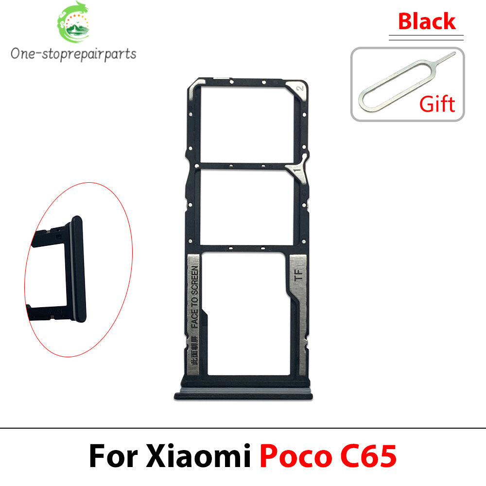New For Xiaomi Poco C40 C71 C65 C75 C85 SIM Card Slot SD Card Tray Holder Adapter  Xiaomi  Xiao mi phone repair parts