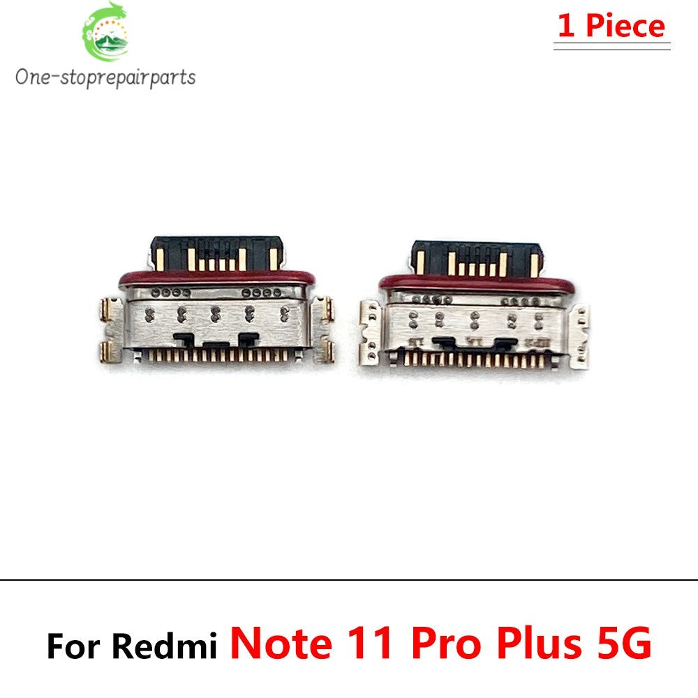 100Pcs, USB Charging Port Connector Charge Jack Socket Dock For Xiaomi Redmi Note 9 9s 10 10s 11 11s 12 12s 13 Pro Plus 4G 5G  Xiaomi  Xiao mi phone repair parts