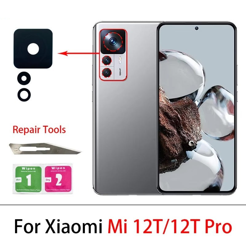 Rear Back Camera Glass Lens For Xiaomi Mi 10 10T 11 11T 12 12T 13 14 14T 15 15T Pro Lite Pro 5G Camera Lens With Adhesive Xiaomi  Xiao mi phone repair parts