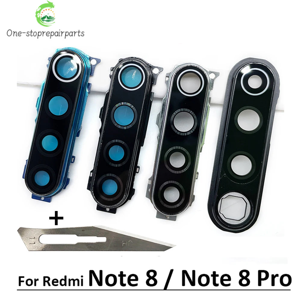 New For Xiaomi Redmi Note 8 / Note 8 Pro Back Rear Camera Glass Lens Frame Cover With Adhensive Xiaomi  Xiao mi phone repair parts