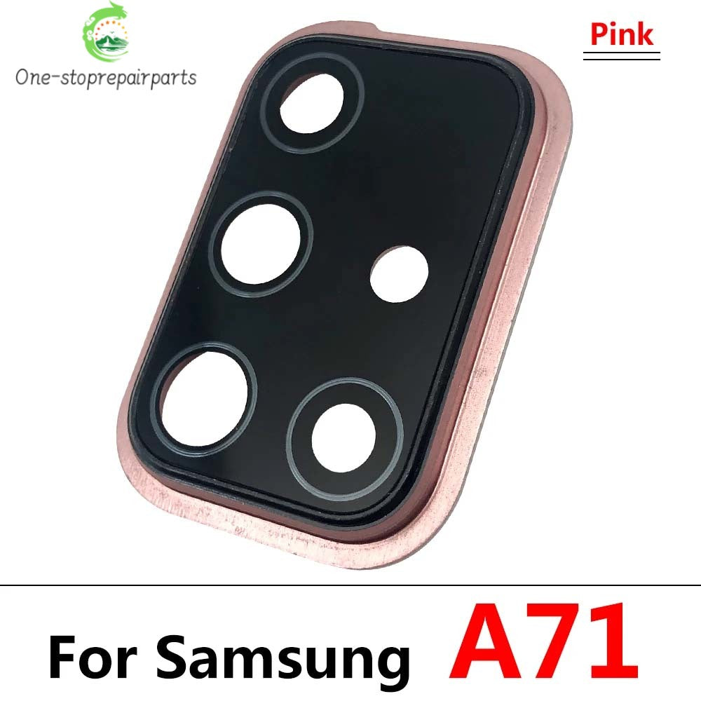 New For Samsung A71 A715 A715F Housing Back Rear Camera Glass Lens With Cover Frame Holder Samsung phone repair parts
