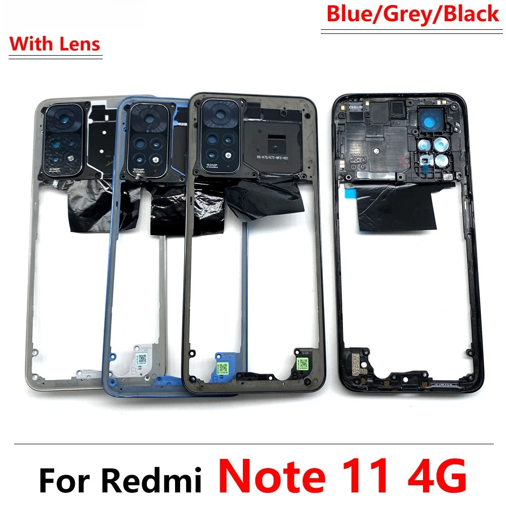 10Pcs, New For Xiaomi Redmi Note 11 4G / Note 11s / Note 11 Pro 5G Housing Middle Frame Bezel Middle Plate Cover  Xiaomi  Xiao mi phone repair parts