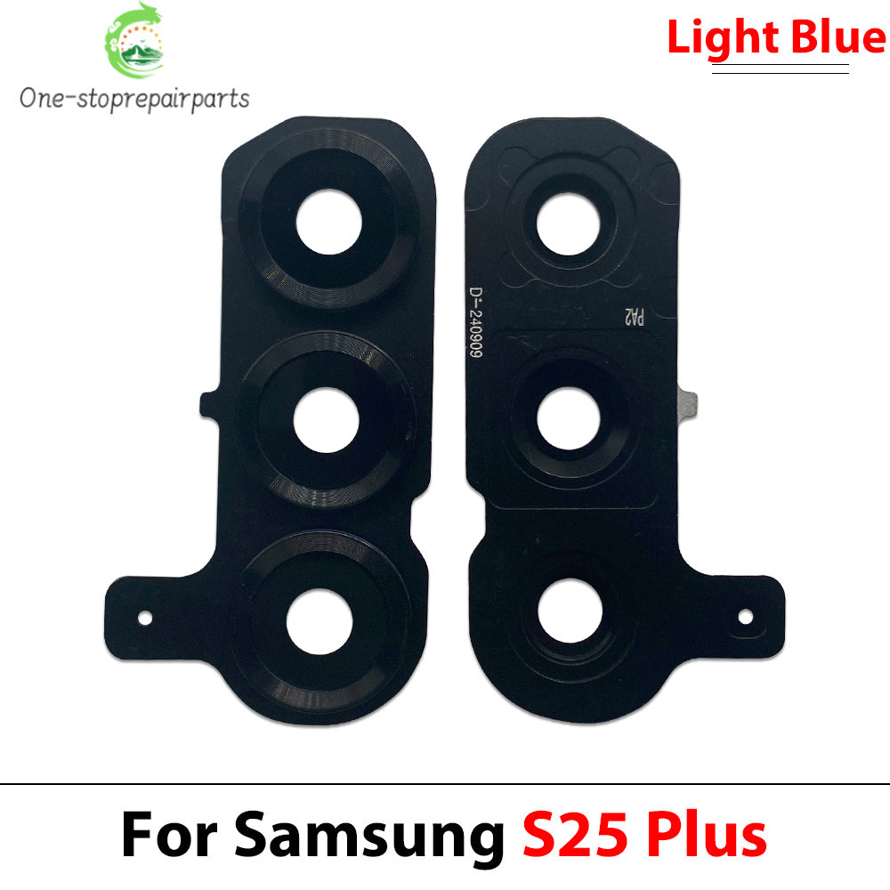 New Rear Camera Glass Lens Cover With Frame Holder with Sticker For Samsung S25 Plus S25 Ultra Replacement Parts Samsung phone repair parts