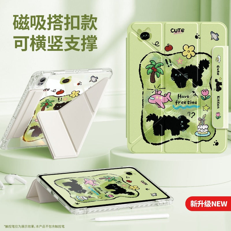 For 2026 new huawei matepad115s protective case air12 tablet cover 11.5 with pen slot pro12.2 magnetic buckle se10.4 For glory x10 anti-drop 9/8 cheese cat Tablet Accessories