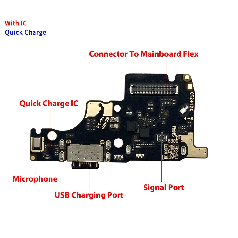 10Pcs Dock Connector Micro USB Charger Charging Port Main Flex Cable Microphone Board For XIaomi Redmi Note 14 Pro Plus 4G 5G  Xiaomi  Xiao mi phone repair parts