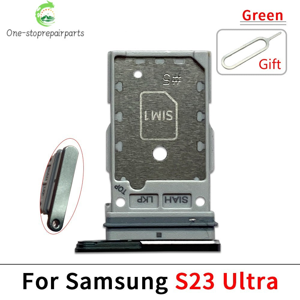 10Pcs, Micro Nano Dual SIM Card Holder Tray Slot Holder Adapter Socket For Samsung S23 S24 Plus Ultra 5G Samsung phone repair parts