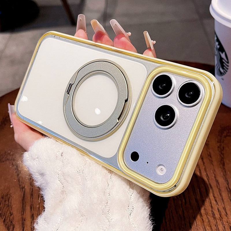 Transparent jelly holder For iPhone 18promax mobile phone case New iPhone17 women's large hole frame dopamine anti-drop protective case 16pro simple niche case Phone Accessories