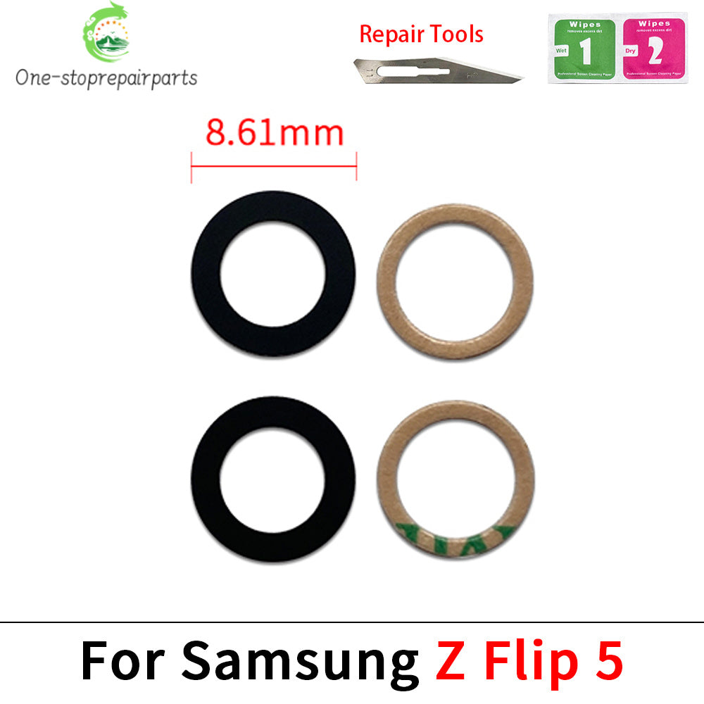 New Camera Glass For Samsung Z Flip 2 3 4 5 6 / Z Fold 2 3 4 5 6 5G Rear Back Camera glass Lens With Glue Adhesive Samsung phone repair parts
