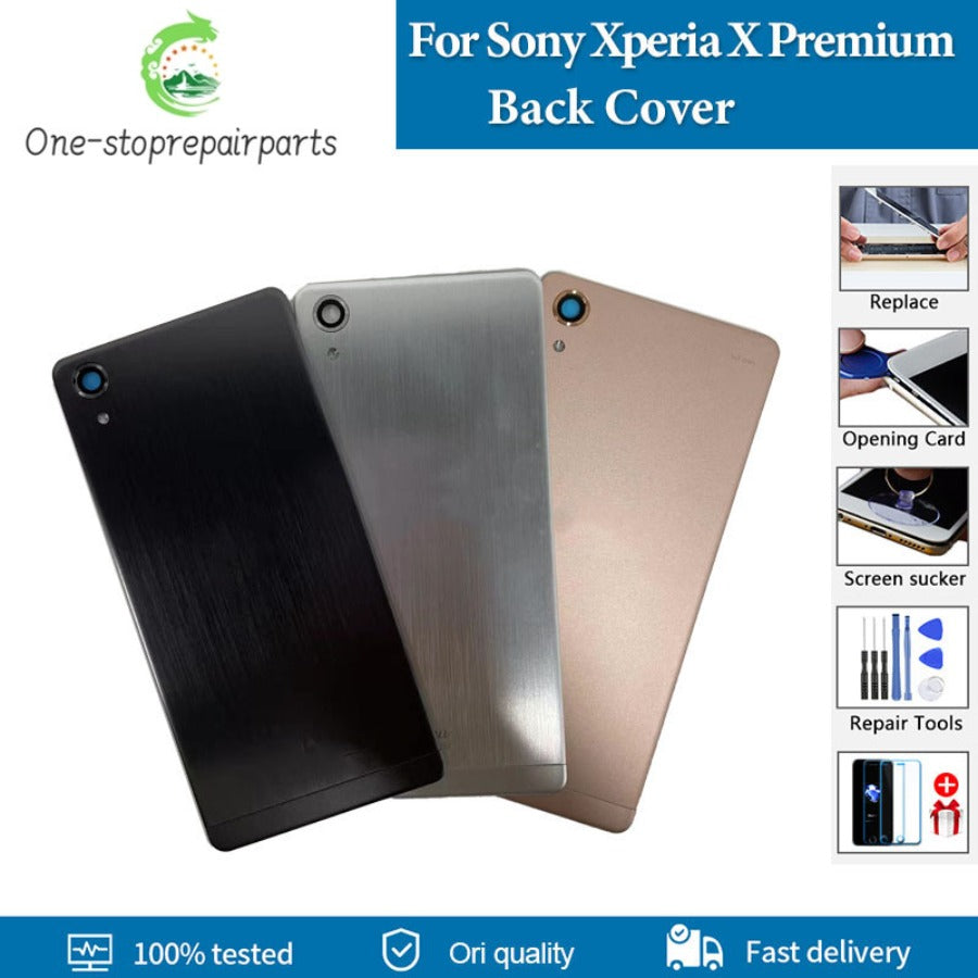 AAA+ Quality Battery Cover For Sony Xperia X Premium Back Cover Rear Door Housing Case With Camera Frame Lens Logo Repair Parts Sony phone repair parts