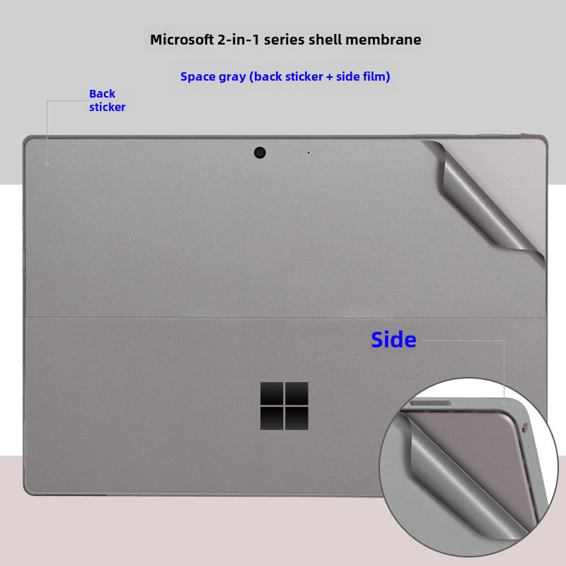 Microsoft Surface Pro Tablet Go RT2 Solid Color RT1 Sticker 12.4 Inch Color Picture Body Case Transparent Frosted Leather Pattern Film Back Protective Cover Film