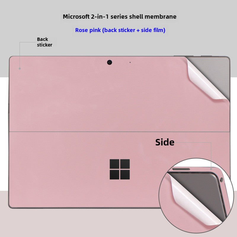 Microsoft Surface Pro Tablet Go RT2 Solid Color RT1 Sticker 12.4 Inch Color Picture Body Case Transparent Frosted Leather Pattern Film Back Protective Cover Film