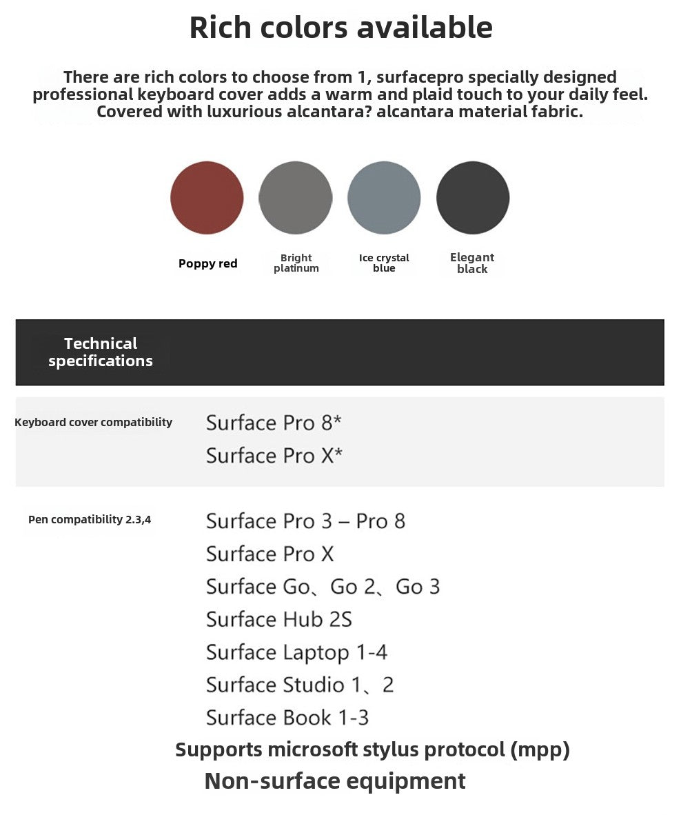 Microsoft Surface Pro 11 Pro 10 Pro 9 Pro 8 proX Original Keyboard Stylus Set AI 50A-00001 50A-00002  30T-00001  EP2-08187  30T-00002 EP2-08186 30T-00005 30T-00006
