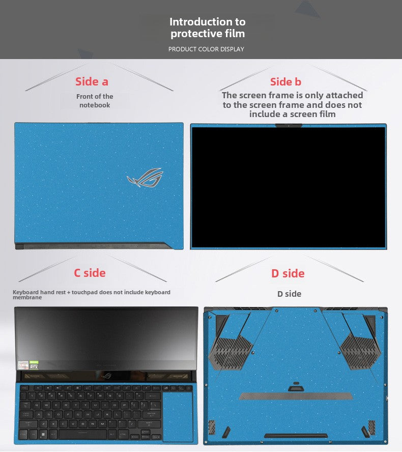ASUS ROG ZEPHYRUS 6 Dual Screen 16-inch Laptop Film 2022 Player Country GX650R Game Competitive Ben Shell Sticker ROG ZEPHYRUS 5th Generation 43S Black Frosted Body Protective Film