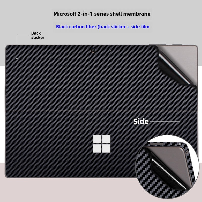 Microsoft Surface Pro Tablet Go RT2 Solid Color RT1 Sticker 12.4 Inch Color Picture Body Case Transparent Frosted Leather Pattern Film Back Protective Cover Film