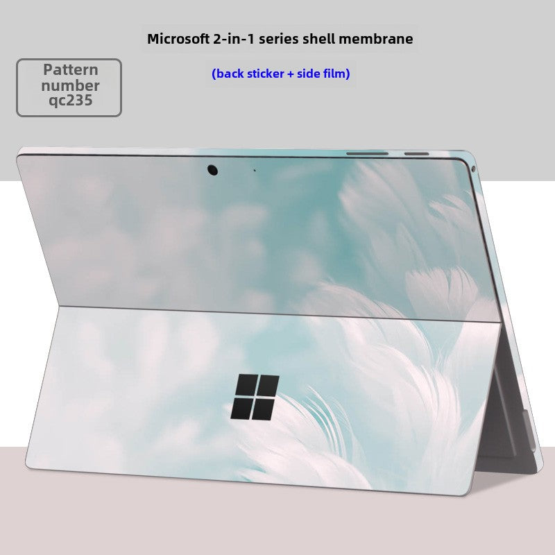 Microsoft Surface Pro Tablet Go RT2 Solid Color RT1 Sticker 12.4 Inch Color Picture Body Case Transparent Frosted Leather Pattern Film Back Protective Cover Film