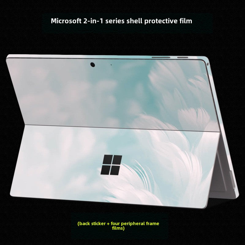 Microsoft Surface Pro Tablet Go RT2 Solid Color RT1 Sticker 12.4 Inch Color Picture Body Case Transparent Frosted Leather Pattern Film Back Protective Cover Film