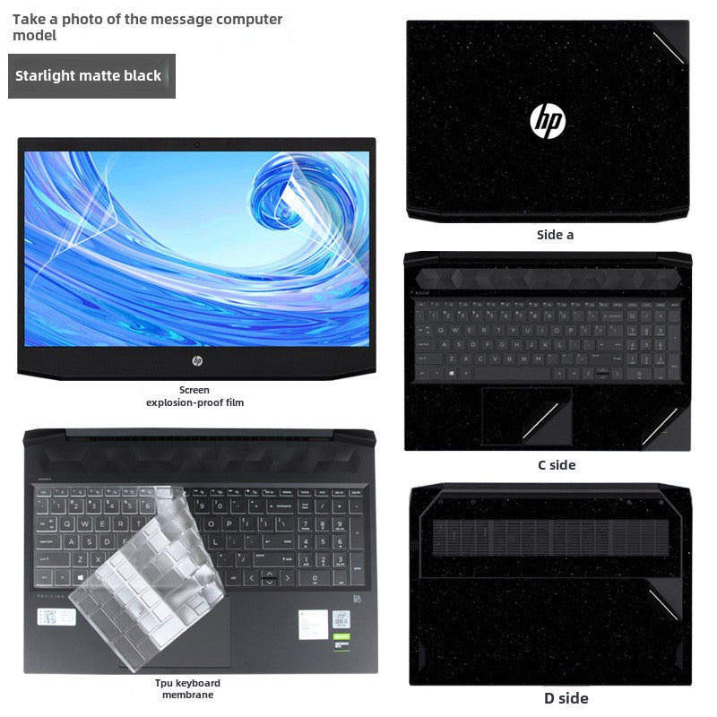 HP Victus 987 6th generation 5/4/3 laptop film 16 inch 15.6 inch black matte Max without glue Plus17 body case sticker 2023 game book protective film