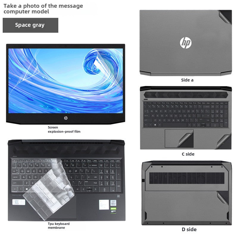 HP Victus 987 6th generation 5/4/3 laptop film 16 inch 15.6 inch black matte Max without glue Plus17 body case sticker 2023 game book protective film