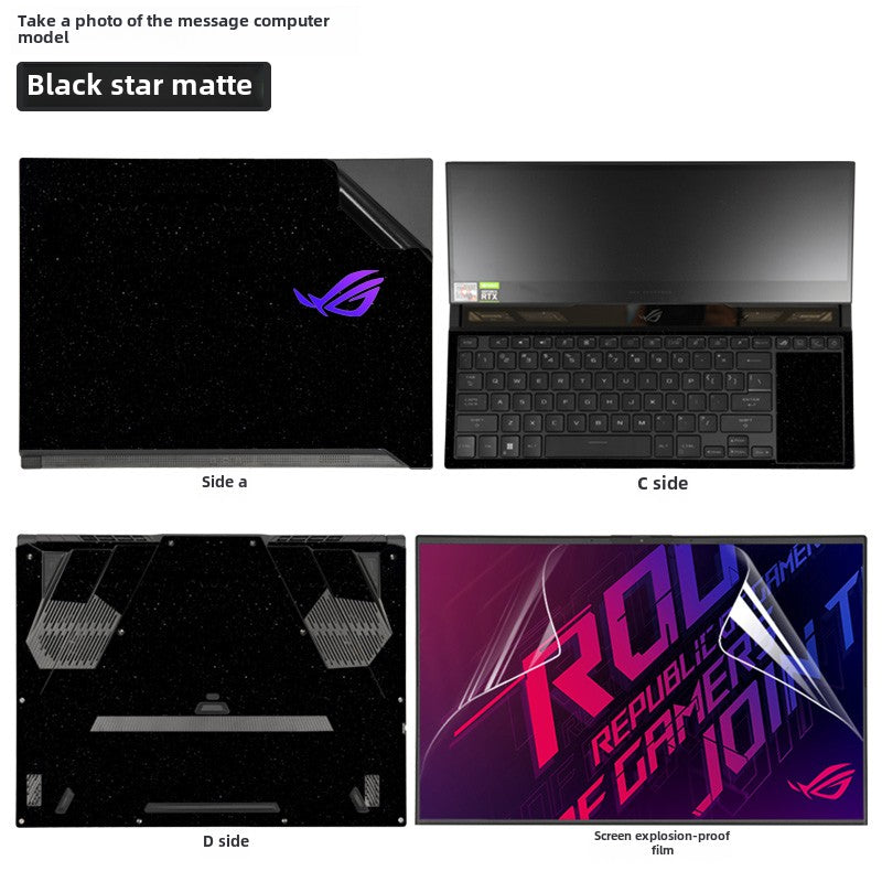 ASUS ROG ZEPHYRUS 6 Dual Screen 16-inch Laptop Film 2022 Player Country GX650R Game Competitive Ben Shell Sticker ROG ZEPHYRUS 5th Generation 43S Black Frosted Body Protective Film