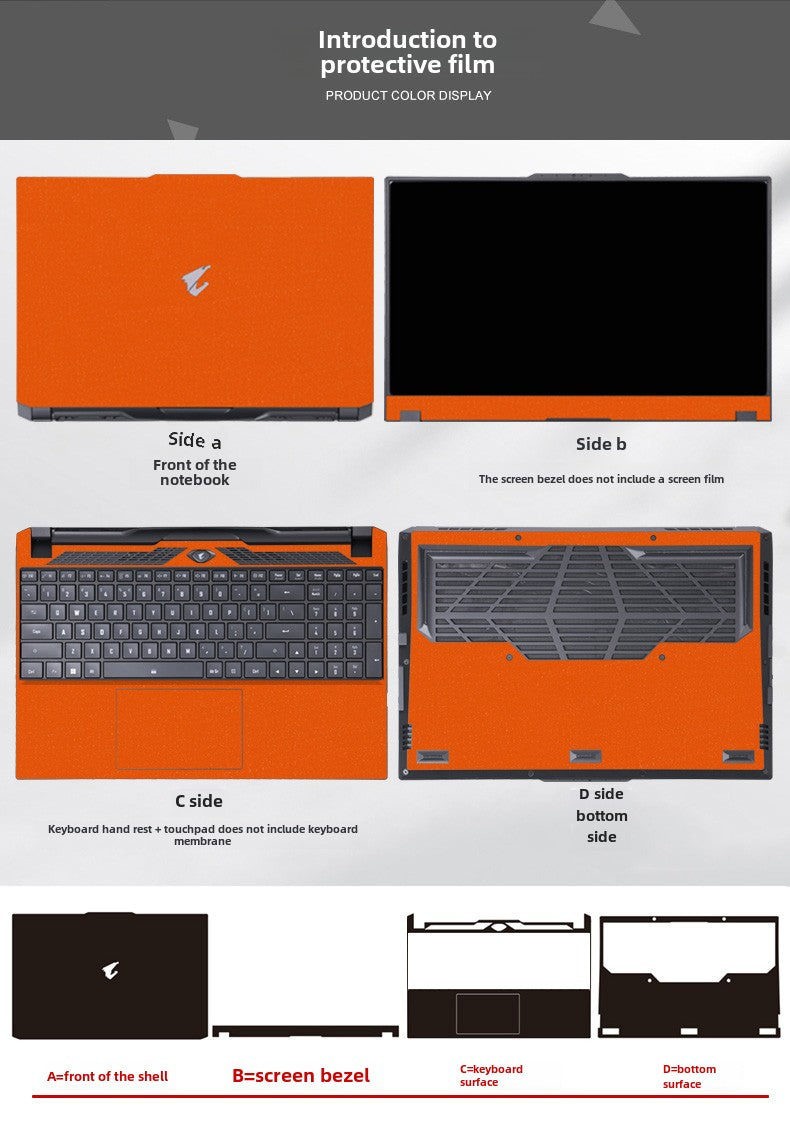 GIGABYTE AORUS Gaming Laptop 15G/17G Computer 15P Sticker XC21 WB20 Edition 15.6 inch 17.3 Solid Color RX5L Body RX7G Case RC47 Wrap KB Protective Film