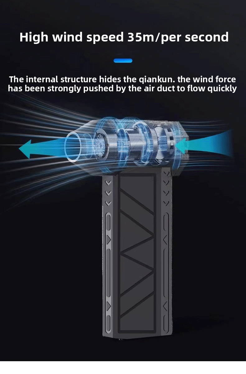 High Speed Violent Turbo Fan LED Lighting Handheld Fan Wireless Car Vacuum Cleaner House Cleaning Outdoor Products