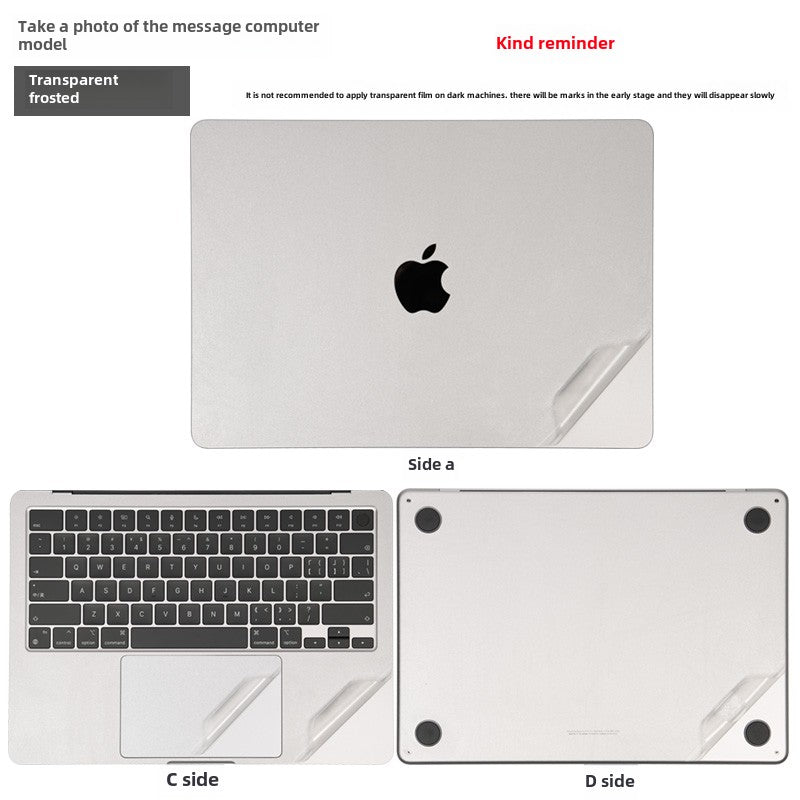 Apple MacBook Pro14/Air13/15 inch 16 inch M3 computer sticker 2023 body 15.3 transparent film A2941 silver gray midnight case protective film