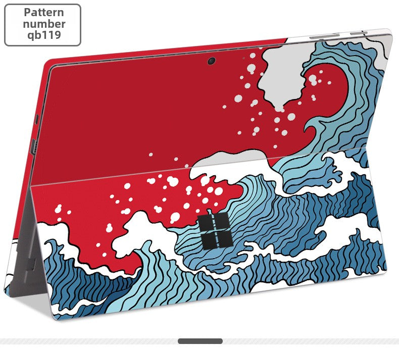 Microsoft Surface Pro Tablet Go RT2 Solid Color RT1 Sticker 12.4 Inch Color Picture Body Case Transparent Frosted Leather Pattern Film Back Protective Cover Film