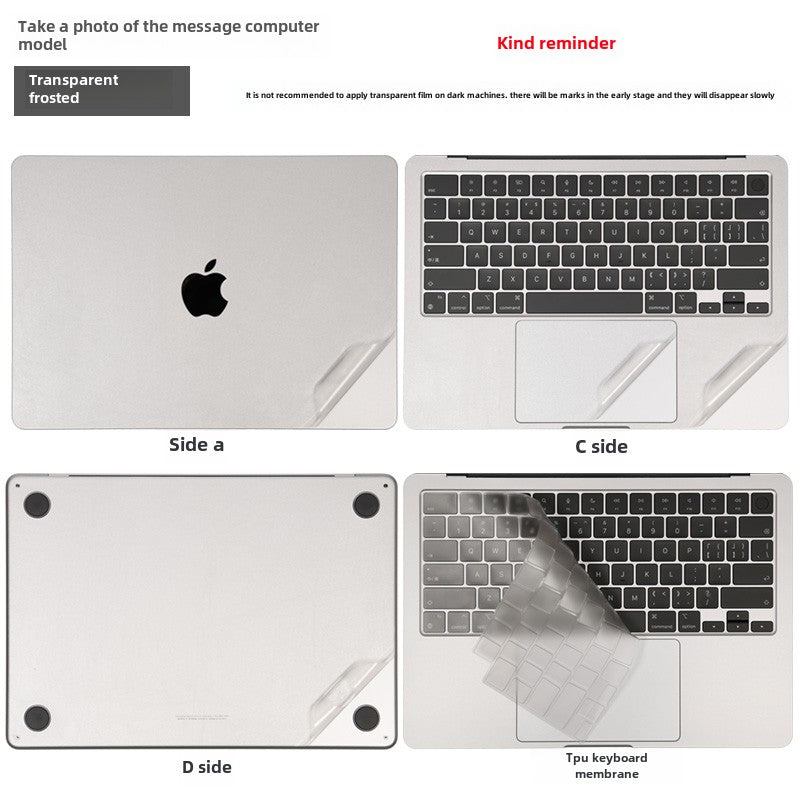 Apple MacBook Pro14/Air13/15 inch 16 inch M3 computer sticker 2023 body 15.3 transparent film A2941 silver gray midnight case protective film